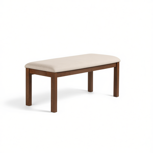 Panca Contemporanea in Legno Massello con Finitura Marrone Naturale, Arredamento per Cucina e Sala da Pranzo, Seduta Confortevole - Product Image 1