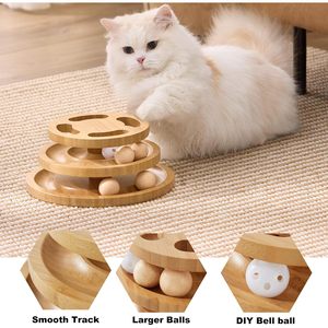 ZOMISIA Cat <b>Ball</b> <b>Track</b> Toy Wooden Puzzle Tower Interactive Spinning <b>Balls</b> For Indoor Cats Boredom Buster - Product Image 4