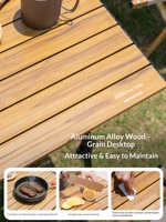 Glamping Outdoor Esstisch Klappbar Aluminiumlegierung Eiförmig Faltbar Tragbar Höhenverstellbar 4-Sitzer Camping Tisch Stuhl