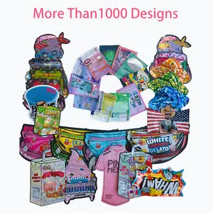 Media Die Cut Irregular Special Shaped Plastic Childproof Smell Proof Candy Bags Mylar Packs 3.5g 7g Mylar Bag