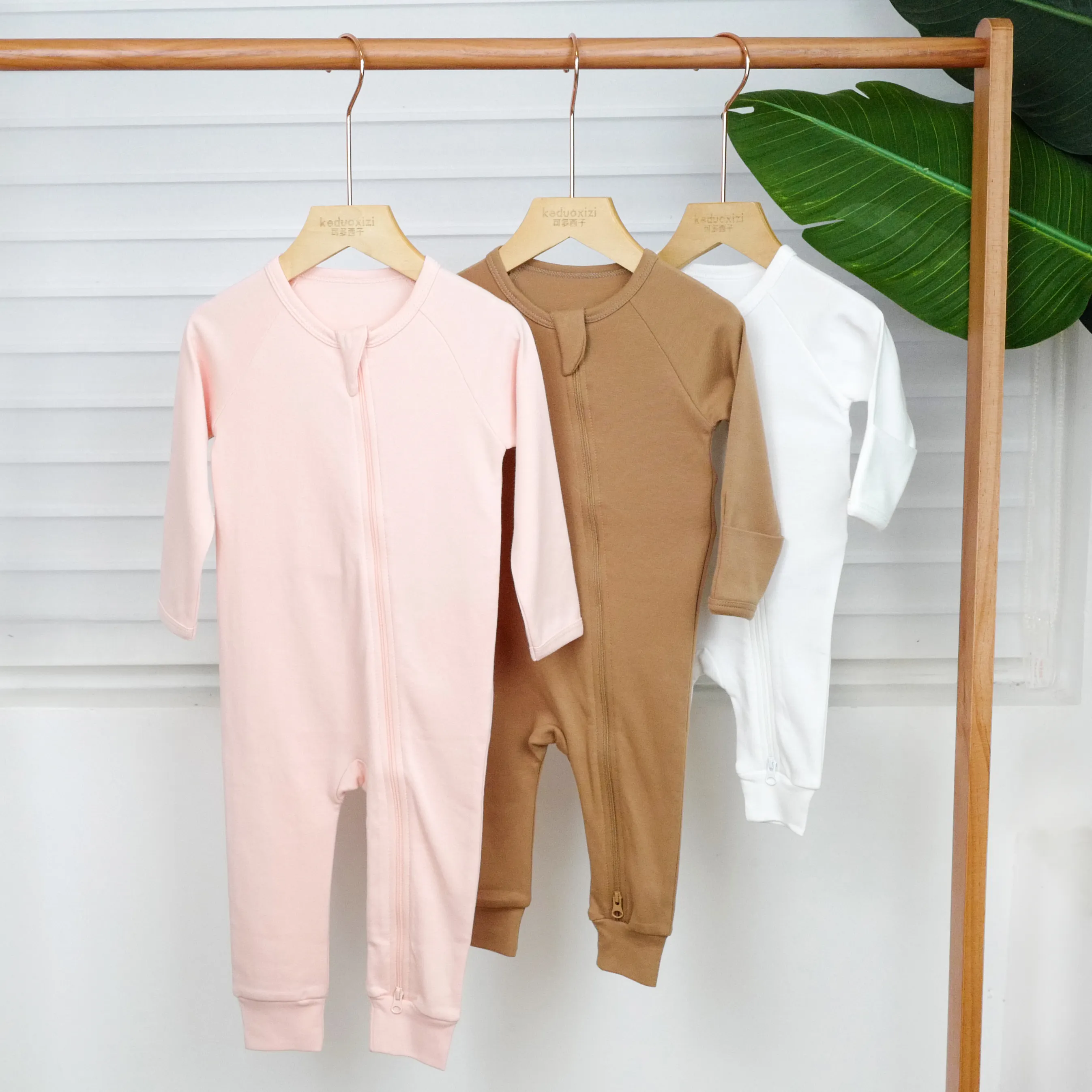Unisex Newborn Baby Clothes Organic Cotton Zipper Sleepwear Pajamas Winter Layette Beb En Gros Kids Rompers Bebi Bayi Babywear