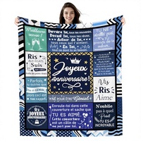 Couverture d'anniversaire multifonctionnelle Amorea pour hommes et garçons - Cadeau imprimé numériquement pour les papas, les grands-pères, les fils et plus encore (Joyeux anniversaire pour lui)