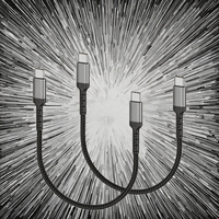 Kabel Pengisi Daya USB C Berbahan Nilon Kepang 60W/3A Kompatibel CarPlay untuk iPhone 15 & Samsung Galaxy S23 Ultra Kabel USB C ke USB C