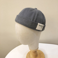 Casquette de marin sans visière en coton lavé commun, personnalisée avec un logo personnalisé, alphabet anglais, patch en sergé