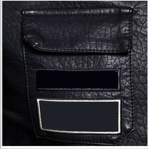 Veste en cuir noire pour homme, style motard, fermeture éclair, coupe ajustée, style moto, vêtements d'extérieur d'hiver, veste décontractée tendance pour homme - Product Image 2