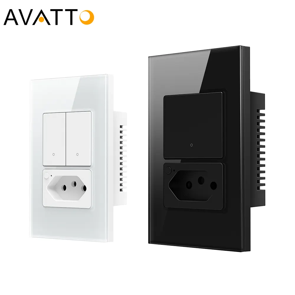 Avatto Brazil Tuya Wifi Smart Life Home Wireless Remote LED Light Tuya Wall Switch and Socket
