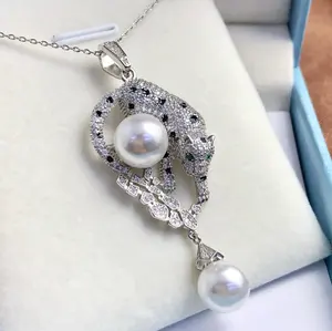 P1345 11-12mm accessorio per collana con ciondolo di perle d'acqua dolce naturale 925 gioielli in argento sterling per donna senza catena
