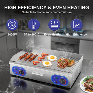 Plaque chauffante électrique à chaleur uniforme et deux boutons de contrôle de température réglables, idéale pour la cuisine professionnelle – Meilleure Offre - Product Image 2