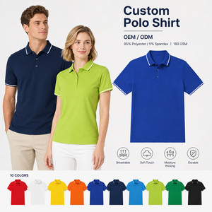 Logo personnalisé, piqué de qualité supérieure pour chemise homme femme, col à bordure, respirant, doux, performance, vêtements d'équipe de golf, vente en gros, 10 couleurs - Product Image 1