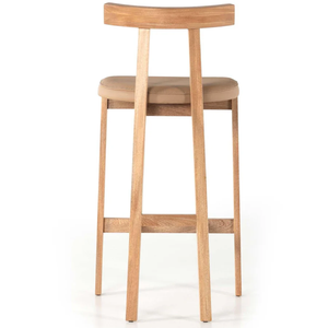 Tex Counter <b>Stool</b> Solid Rosa Morada, Top Grain Leather <b>Black</b> Rosa Morada, <b>Black</b> Leather or Natural Rosa Morada, Natural Leather - Product Image 3
