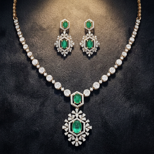 Gold Diamond Drop Necklace Elegant Hanging Design Luxury Fine Jewelry for Women <b>Gift</b> Wedding Party Wear Formal Evening Occasions - Product Image 3