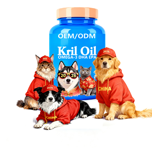 โรงงานขายดี น้ำมันคริลสำหรับสุนัขและแมว โอเมก้า-3 ดีเอชเอ อีพีเอ บำรุงข้อและกระดูก สมองและหัวใจ การมองเห็นและการรับรู้ สุขภาพโดยรวม รับผลิตแบบ OEM/ODM - Product Image 2