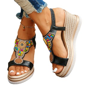 Sandalias Romanas Elásticas con Pedrería y <span class=keywords><strong>Plataforma</strong></span>, Estilo Boca de Pez, Tallas Grandes, Cómodas y a la Moda, Nueva Colección Verano 2026 - Product Image 5