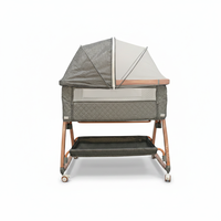 Lit d'enfant pliable portable en alliage d'aluminium, berceau de voyage, parc pour bébé avec porte latérale, pour chambre, hôpital, extérieur - Vente en gros