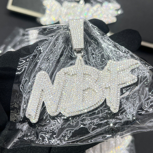 High Quality Custom Styles Letter Pendant <strong>Silver</strong> 925 Moissanite Iced Out <strong>Name</strong> Pendant <strong>Necklace</strong> for Men Hip Hop Jewelry Gifts - Product Image 4