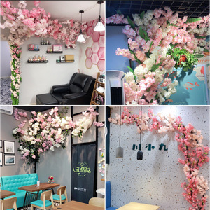 กิ่งดอกซากุระประดิษฐ์ ดอกไม้ผ้าไหม สำหรับตกแต่งงานแต่งงาน ตกแต่งบ้าน ช่อดอกไม้ ตกแต่งเพดานและผนัง - Product Image 3