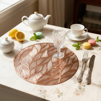 Napperons de luxe en PVC de qualité supérieure, 38 cm, design ajouré, lustre métallique, résistants à la chaleur, imperméables, écologiques, pour la maison et les fêtes