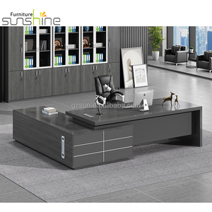 Ánh nắng mặt trời gỗ hiện đại điều hành CEO bàn 5 cm Độ dày bảng Top Sồi/Walnut Màu văn phòng CEO Ông Chủ bàn với ngăn kéo - Product Image 1