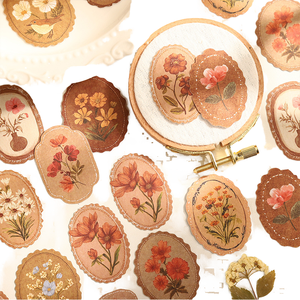 สติกเกอร์แบบติดเอง 45 ชิ้นต่อกล่อง คอลเลกชันกราฟิกสวนอันเงียบสงบ กล่องสติกเกอร์ตกแต่งวันหยุด แบบไดคัทพิมพ์ลาย - Product Image 1