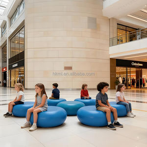 Banc de repos public durable en fibre de verre de forme galet moderne pour centres commerciaux et parcs - Product Image 5