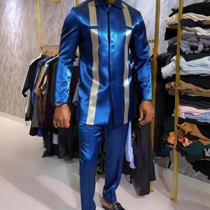 Ensemble de vêtements décontractés pour hommes africains 2026, tricoté de haute qualité, imprimé, style vintage, <span class=keywords><strong>chemise</strong></span> et <span class=keywords><strong>pantalon</strong></span> automne/hiver - Product Image 2