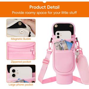 Bolsa Portabotellas con Bolsillo para Teléfono para Termos Stanley de 40/30 oz, Funda Aislante de Neopreno con 2 Bolsillos - Product Image 4