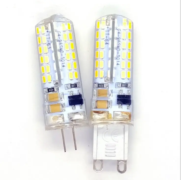 Lampadari di cristallo copertura in silicone lampadina a led 1.5w 2w 1.8w 2.5w 3w 4w 5w lampadina a led g4 bianca naturale
