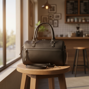 Bolso <span class=keywords><strong>de</strong></span> Mano <span class=keywords><strong>de</strong></span> Diseño para Mujer, en PU Negro, con Cierre, <span class=keywords><strong>Tres</strong></span> Correas, Patrón <span class=keywords><strong>de</strong></span> Hilo, Correa <span class=keywords><strong>de</strong></span> Hombro Ajustable, Gran Capacidad, Estilo Bowling, Resistente - Product Image 3
