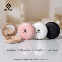 Mini-boîtier compact rond vide 4G avec miroir, style galet, en ABS, pour cosmétiques, étui à poudre de maquillage, emballage personnalisé