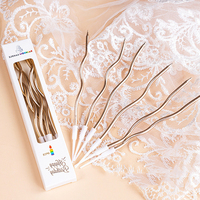 Bougies d'anniversaire créatives courbées sur mesure en gros, bougies d'anniversaire spirales plaquées or et argentées pour fêtes et mariages