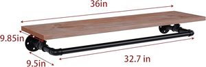 <span class=keywords><strong>Porte</strong></span>-vêtements <span class=keywords><strong>mural</strong></span> avec étagère en bois, support robuste pour suspendre les vêtements, barre de suspension multifonctionnelle, rangement gain de place pour placard - Product Image 6