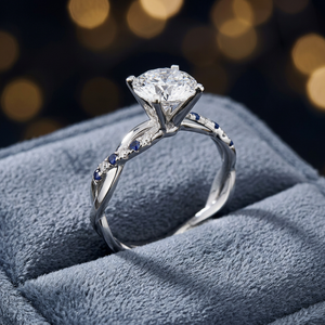 Anillo Clásico de Compromiso con Diamante Cultivado en Laboratorio de 5mm 0.5 CT, Corte VVS1, Color D, Chapado en Rodio, Certificado IGI, Oro 14K - Product Image 2