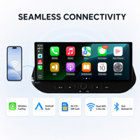 Autoradio Android 14 pour Nissan X-Trail Rogue T33 2021 2022 2023 2024, CarPlay sans fil, Android Auto, 4+64 Go, 8 cœurs, 12,3 pouces