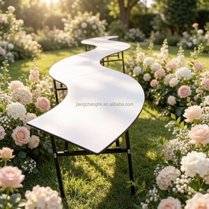 Muebles de Hotel al por Mayor, Mesas Plegables de PVC Serpentina para Bodas, Fiestas, Eventos de Banquetes en Interiores y Exteriores - Product Image 1