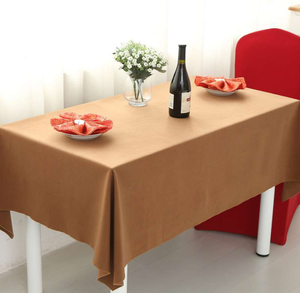 Vente en gros de nappe en tissu doré moderne tissée jetable ronde jaune pour mariage, repas, banquet, usage extérieur - Product Image 1