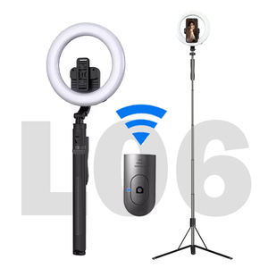 L06 lungo selfie stick con anello da 8 pollici con luce tutto in uno per selfie - Product Image 1