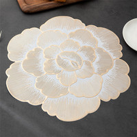 Nouveau Set de Table Imperméable et Anti-Taches à Motif Floral pour Table de Salle à Manger, Base Solide, Idéal pour Mariages, Banquets et Usage Domestique