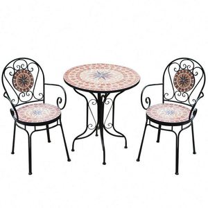 Europäischer Stil Gartenmöbel-Sets Outdoor-Möbel Kreatives Balkon-Freizeit-Mosaik 3-teiliges Kaffeetisch-Set - Product Image 2