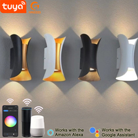 Lampe murale intelligente 9W avec contrôle par application TUYA, contrôle par téléphone, étanche, RGBW, lampe murale décorative LED, lampe murale LED intelligente
