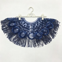 Ensemble de châles brodés de paillettes et de pompons, style vintage, de luxe, écologique, pour robes de mariée, avec décolleté avant et arrière