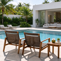 Ensemble de canapés de jardin en rotin résistant aux intempéries, design traditionnel, durable, avec table basse en aluminium, directement de l'usine