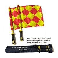 Drapeaux de l'arbitre pour la touche, haute qualité, rouge et jaune à carreaux, équipement d'entraînement et de compétition de football, modèle 333