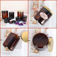 Vente en gros 4oz 8oz Ambre 100ml 250ml Pot à bougie en verre vide à face droite de luxe avec couvercles métalliques en aluminium