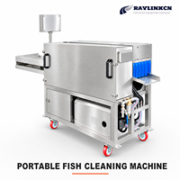 Sécherie de Poisson Machine Mobile à Éviscérer le Poisson Inox Alimentaire Roulettes avec Frein pour Basa Truite Prétraitement
