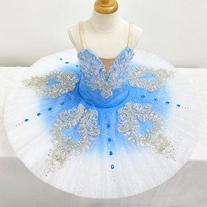 T0712 Servicio Personalizado, Traje de Danza Profesional de Ballet para Adultos y Niños, Color Azul Claro, para Actuaciones en Escenario - Product Image 4