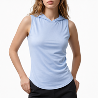 Débardeur Premium sans manches, coupe ajustée avec capuche, séchage rapide, respirant, vêtements de sport, conception personnalisée OEM, impression de logo, débardeur pour femmes