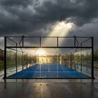 Cancha de Pádel Panorámica Completa de Fábrica, con Estructura de Acero y Vidrio Templado, para Interiores y Exteriores