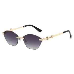 Nouvelles lunettes de soleil œil-de-chat sans monture XY2229 2026, inspirées des créateurs, monture métallique pour femmes et hommes, lunettes de soleil de plage et streetwear - Product Image 2