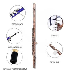 SLADE Flauta de 16 agujeros E Key C Tono Vintage Bronce Antiguo Retro Correa de cobre blanco con estuche de cuero Flauta Instrumento musical - Product Image 6