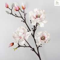 Bunga Ranting Magnolia Buatan Tangan Berkualitas Tinggi Bahan PU, Sentuhan Alami, untuk Dekorasi Pernikahan dan Meja